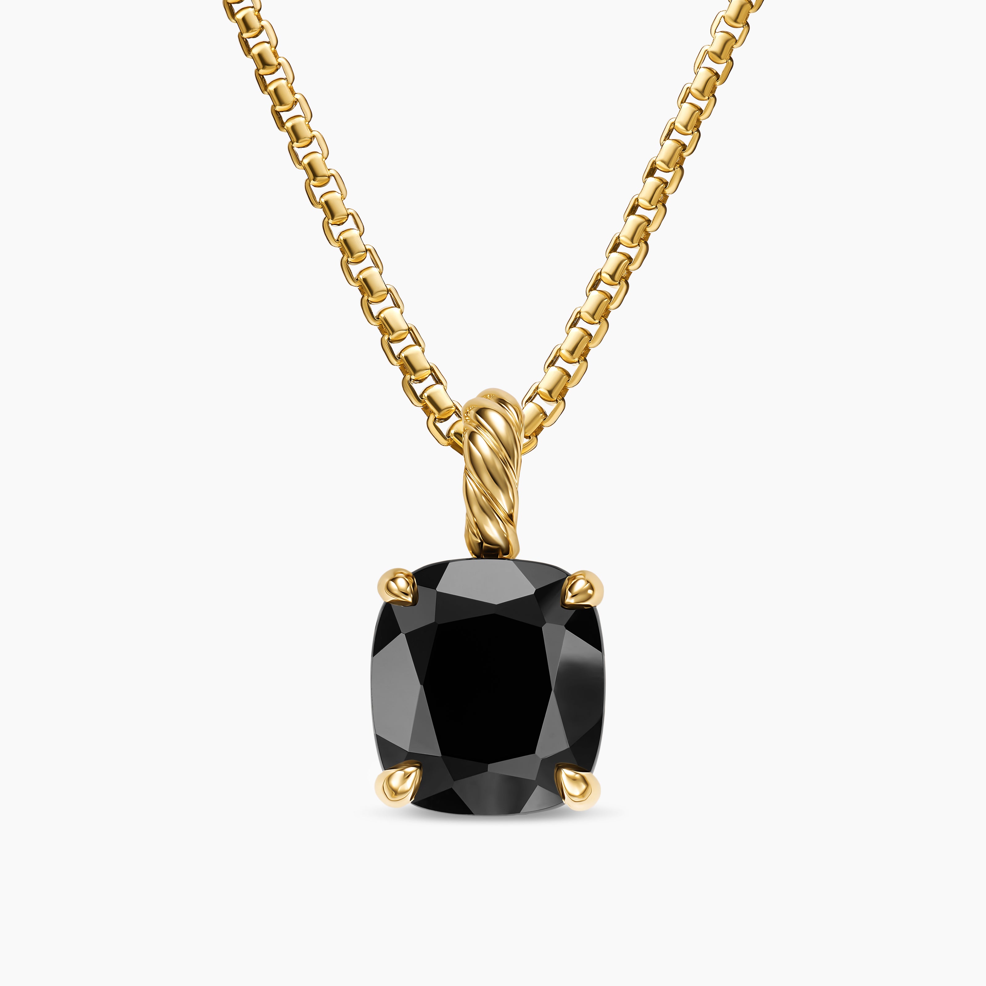 Womens Marbella Pendant in 18K Yellow Gold with Black Onyx, 12mm
