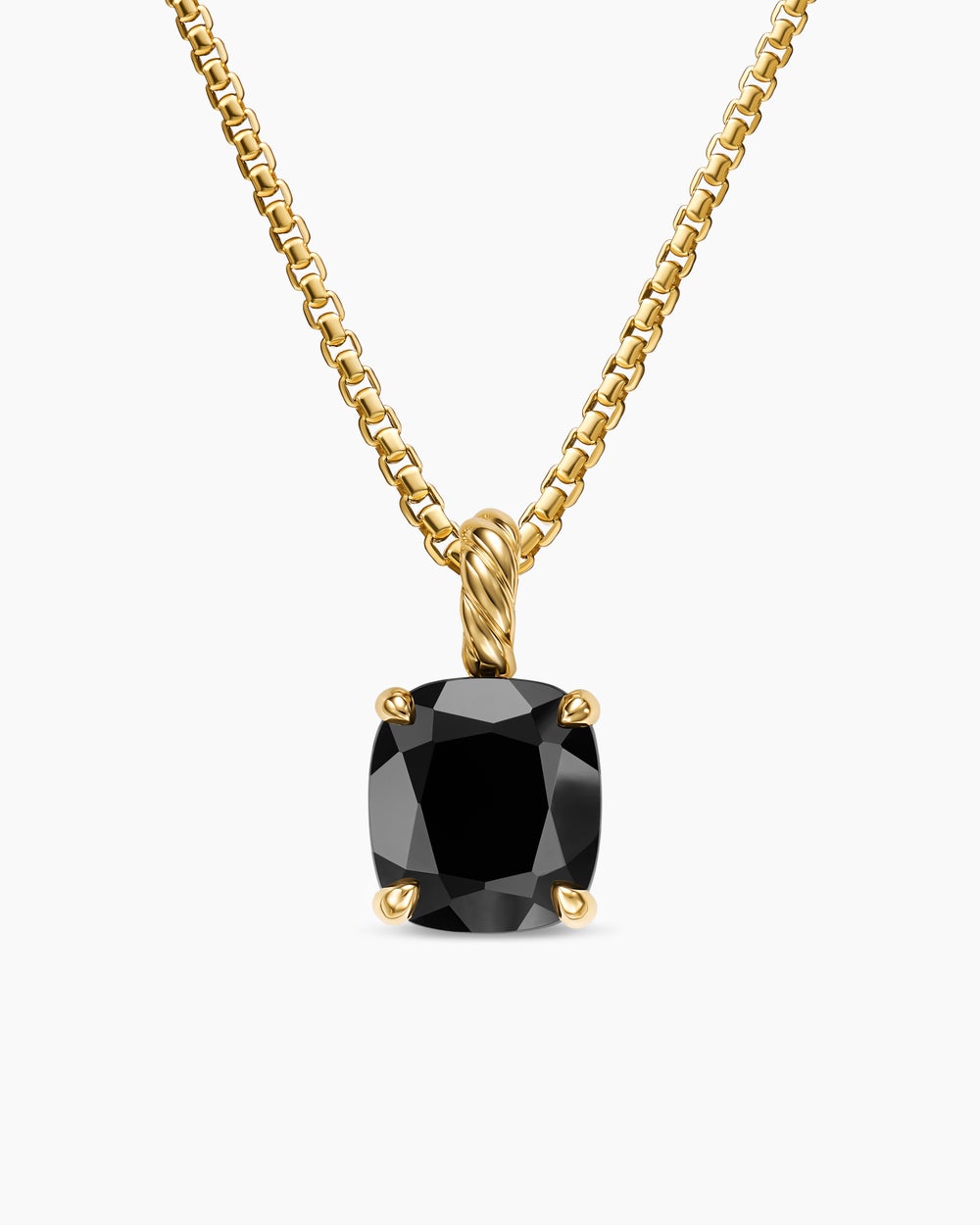 Womens Marbella Pendant in 18K Yellow Gold with Black Onyx, 12mm
