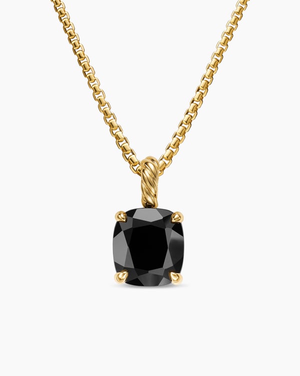 Marbella Pendant in 18K Yellow Gold with Black Onyx, 12mm