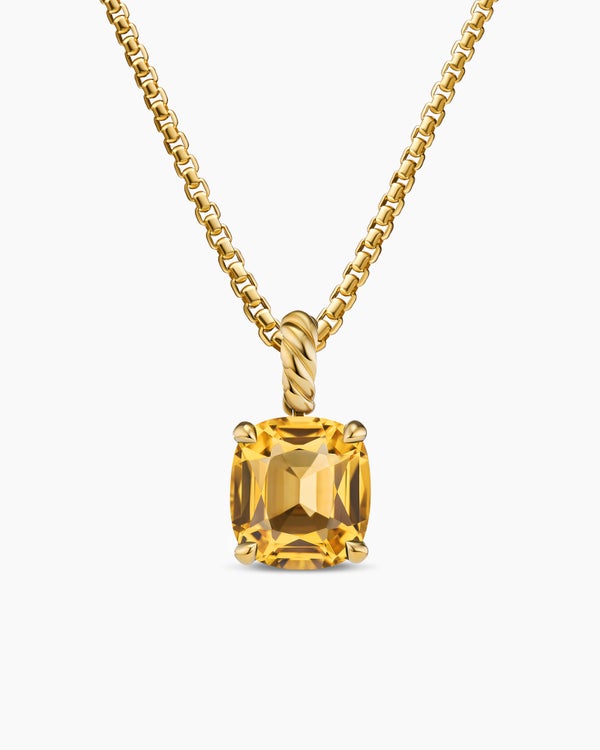 Marbella Pendant in 18K Yellow Gold with Citrine, 12mm