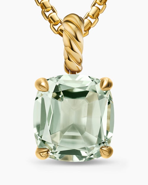 Womens Marbella Pendant in 18ct Yellow Gold with Prasiolite, 12mm