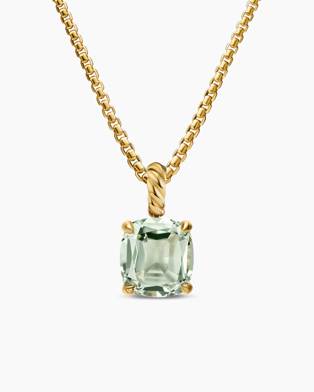 Womens Marbella Pendant in 18K Yellow Gold with Prasiolite, 12mm