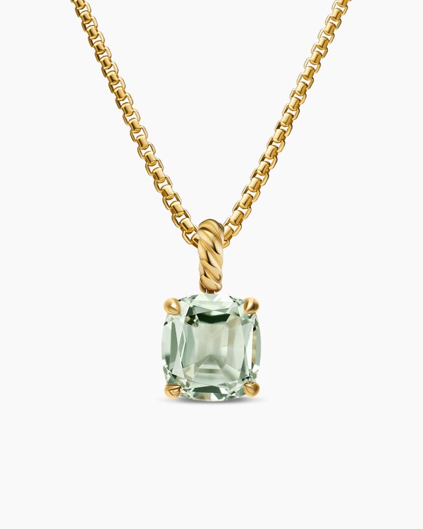 Marbella Pendant in 18K Yellow Gold with Prasiolite, 12mm
