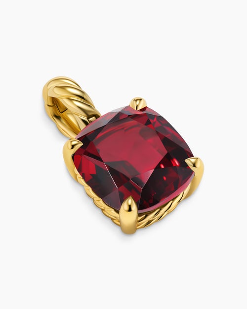 Womens Marbella Pendant in 18K Yellow Gold with Rhodolite Garnet, 12mm