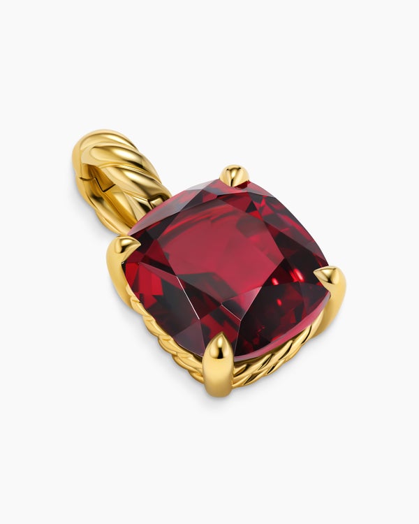 Marbella Pendant in 18K Yellow Gold with Rhodolite Garnet, 12mm