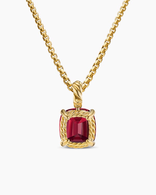 Marbella Pendant in 18K Yellow Gold with Rhodolite Garnet, 12mm
