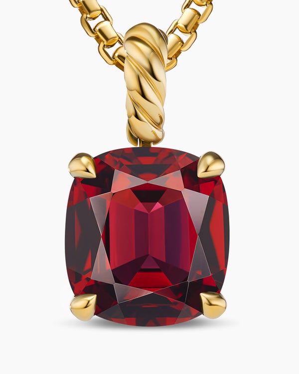Marbella Pendant in 18K Yellow Gold with Rhodolite Garnet, 12mm
