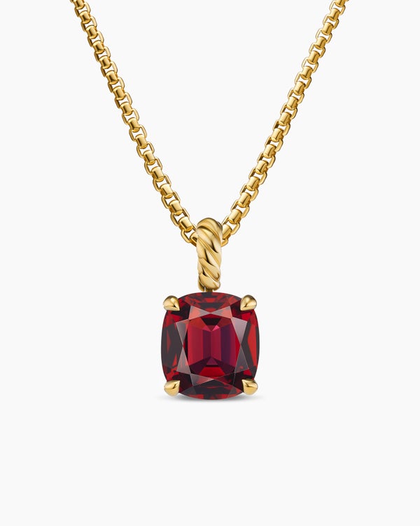 Marbella Pendant in 18K Yellow Gold with Rhodolite Garnet, 12mm