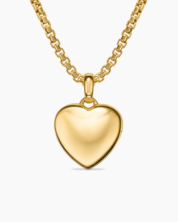 Sculpted Cable Heart Locket in 18K Yellow Gold, 23mm
