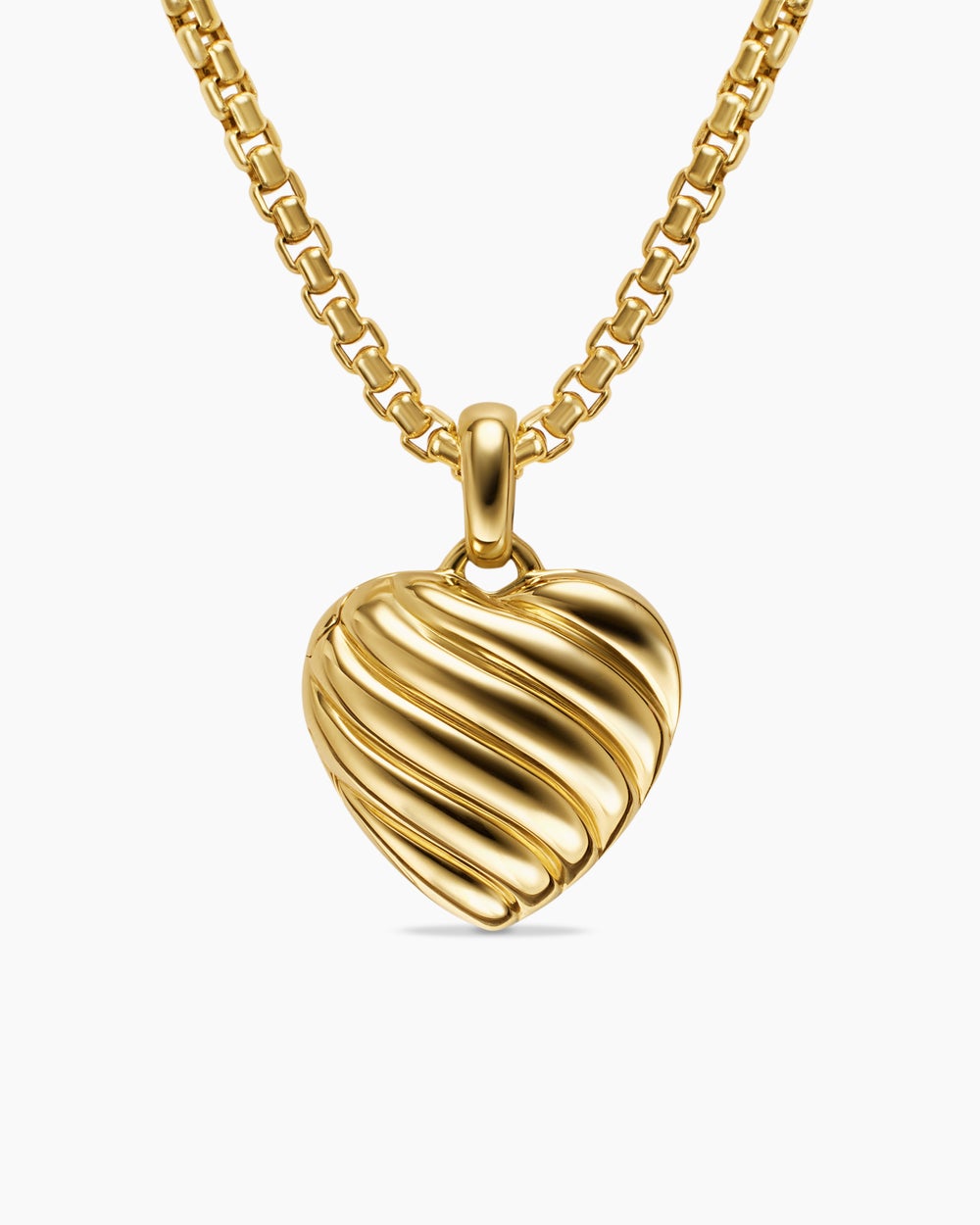 Médaillon cœur Sculpted Cable en or jaune 18 carats, 23 mm femmes