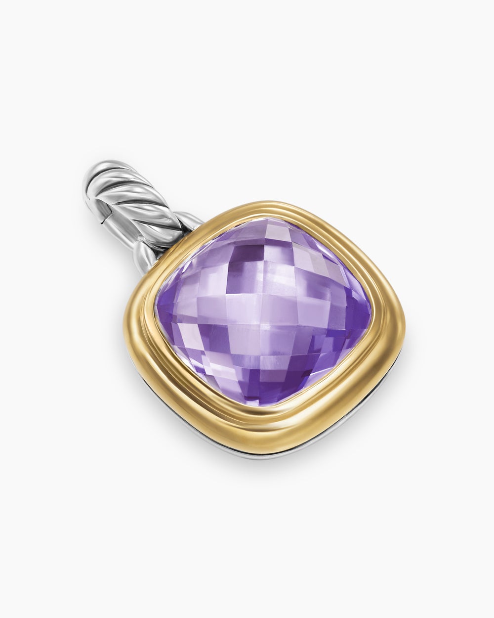 Womens Albion® Pendant in Sterling Silver with 18K Yellow Gold and Amethyst, 11mm