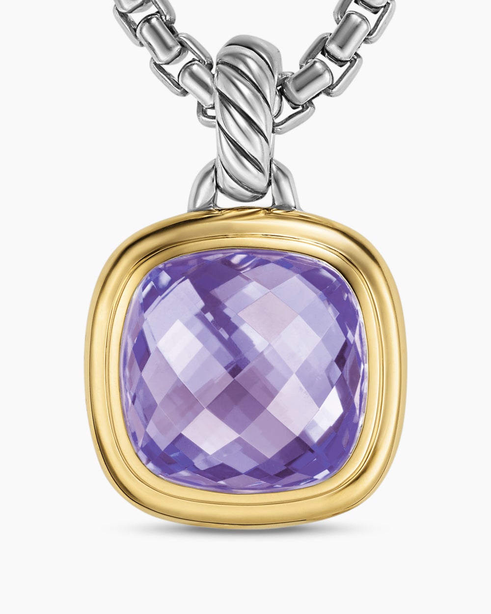 Womens Albion® Pendant in Sterling Silver with 18K Yellow Gold and Amethyst, 11mm
