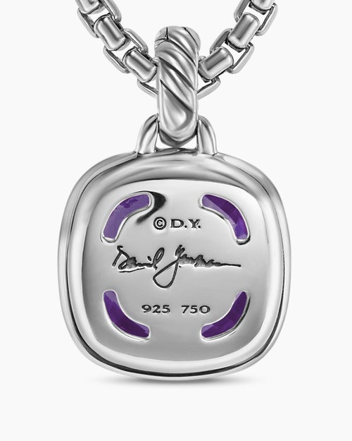 Womens Albion® Pendant in Sterling Silver with 18K Yellow Gold and Amethyst, 11mm