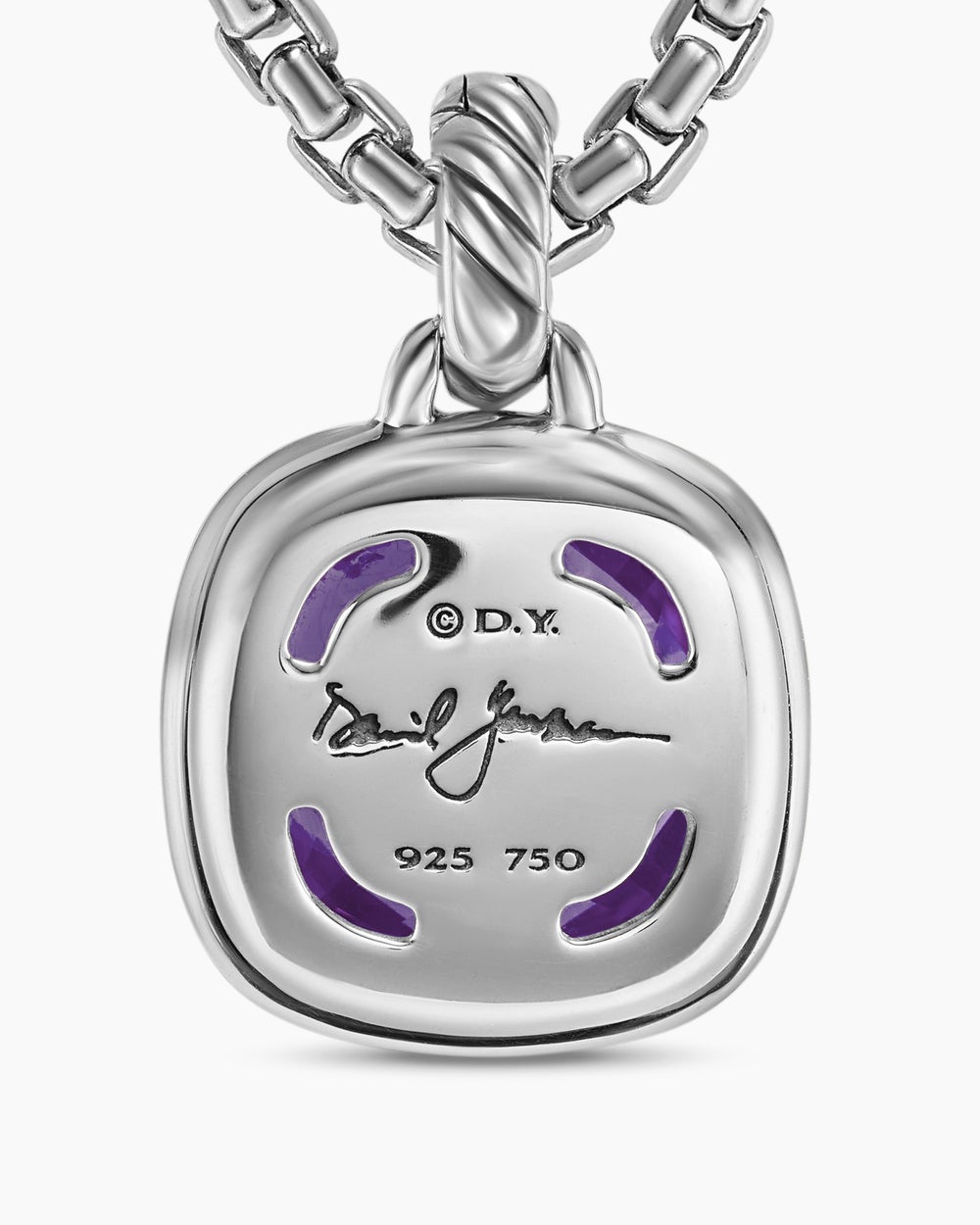 Womens Albion® Pendant in Sterling Silver with 18K Yellow Gold and Amethyst, 11mm