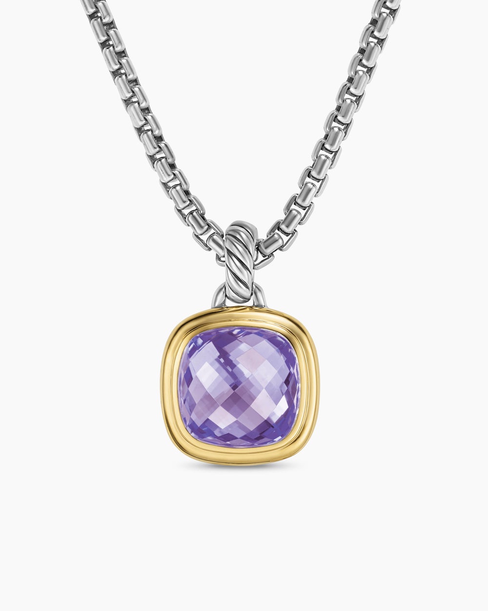Womens Albion® Pendant in Sterling Silver with 18K Yellow Gold and Amethyst, 11mm