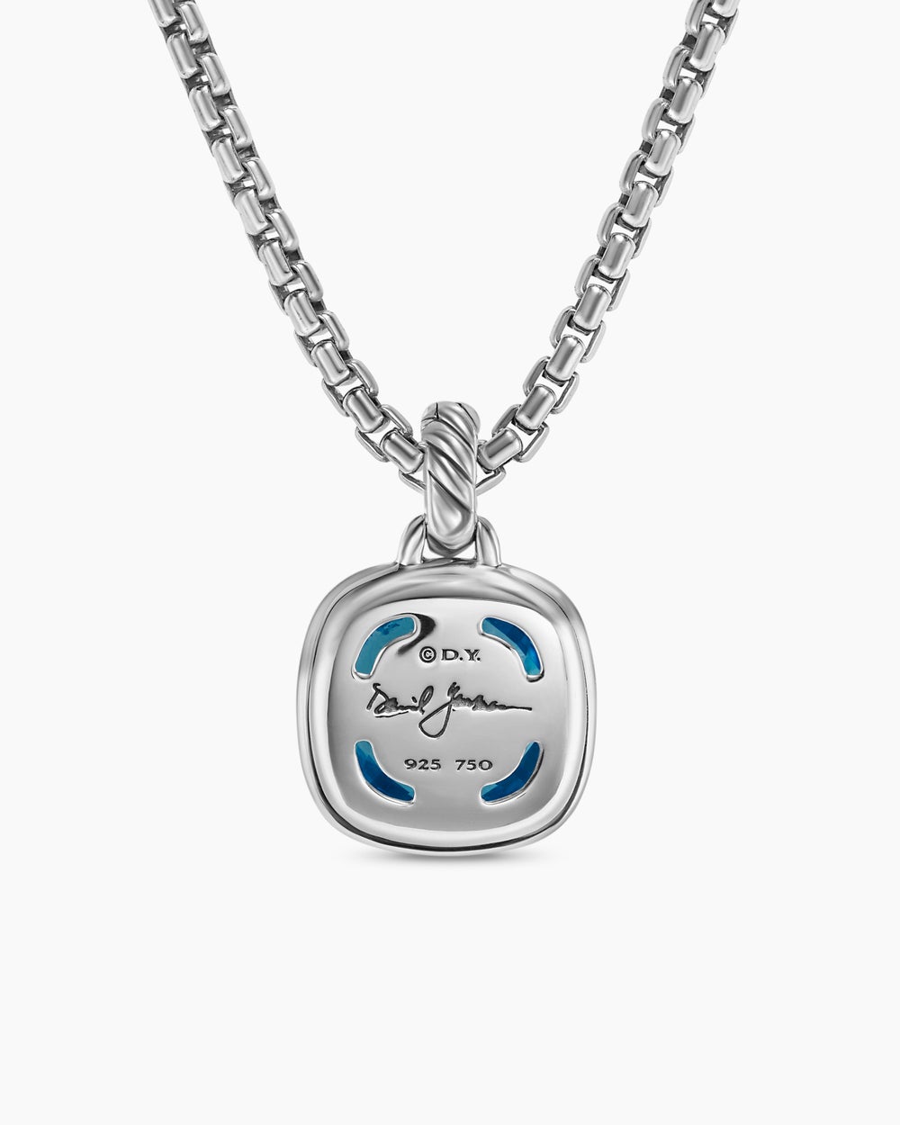 Womens Albion® Pendant in Sterling Silver with 18K Yellow Gold and Blue Topaz, 11mm