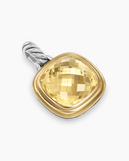 Womens Albion® Pendant in Sterling Silver with 18K Yellow Gold and Champagne Citrine, 11mm
