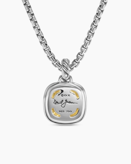 Womens Albion® Pendant in Sterling Silver with 18K Yellow Gold and Champagne Citrine, 11mm