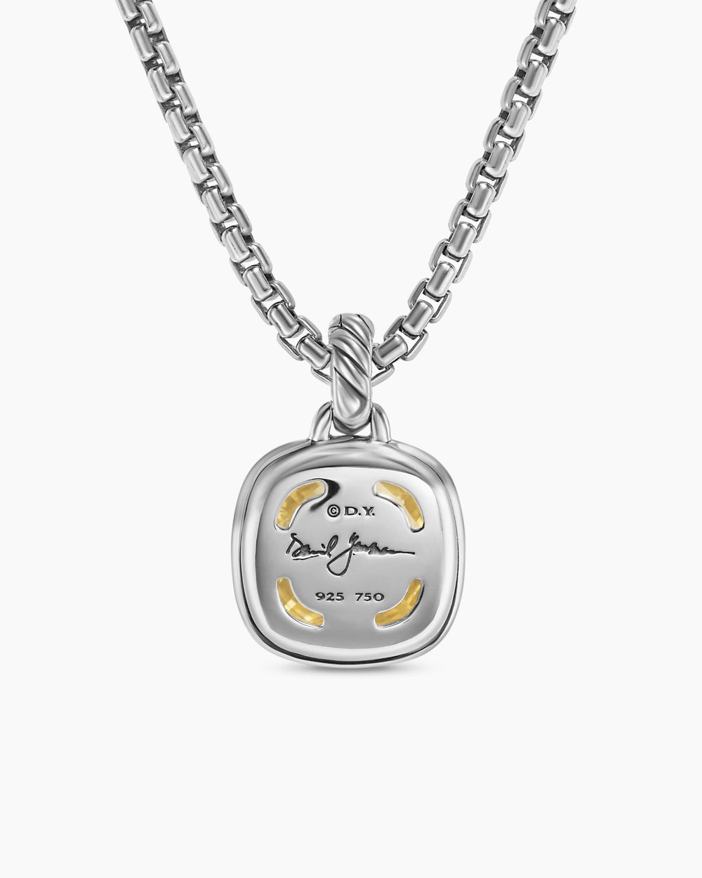 Womens Albion® Pendant in Sterling Silver with 18K Yellow Gold and Champagne Citrine, 11mm