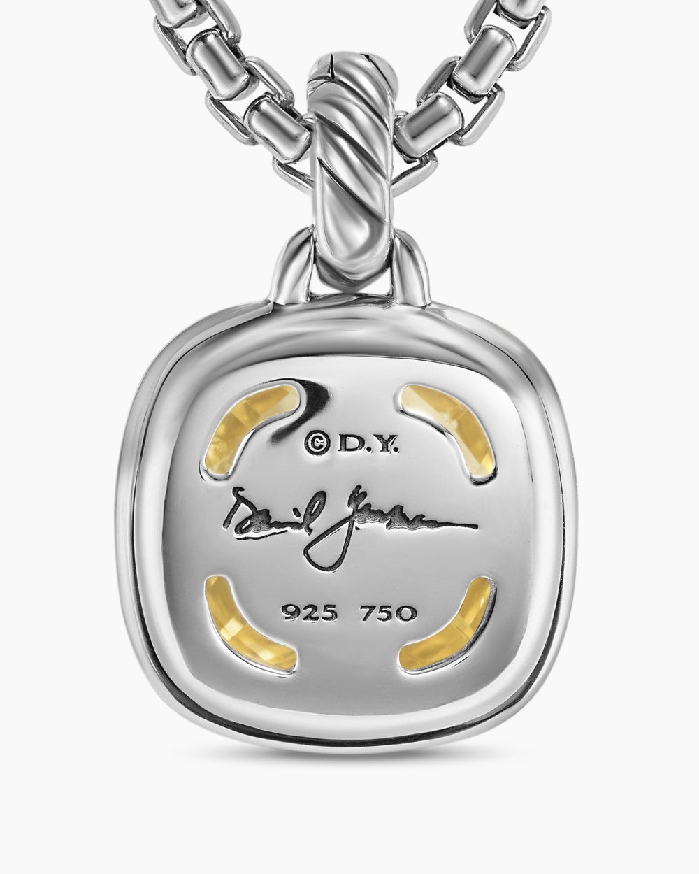 Womens Albion® Pendant in Sterling Silver with 18K Yellow Gold and Champagne Citrine, 11mm
