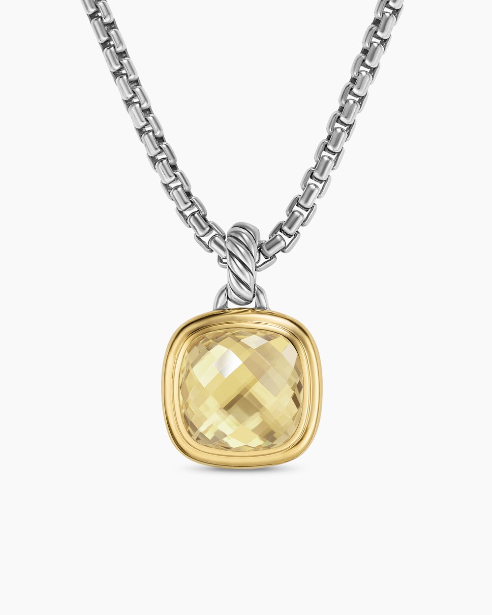 Womens Albion® Pendant in Sterling Silver with 18K Yellow Gold and Champagne Citrine, 11mm