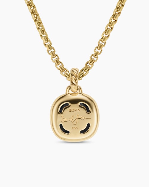 Womens Albion® Pendant in 18K Yellow Gold with Black Onyx and Diamonds, 11mm