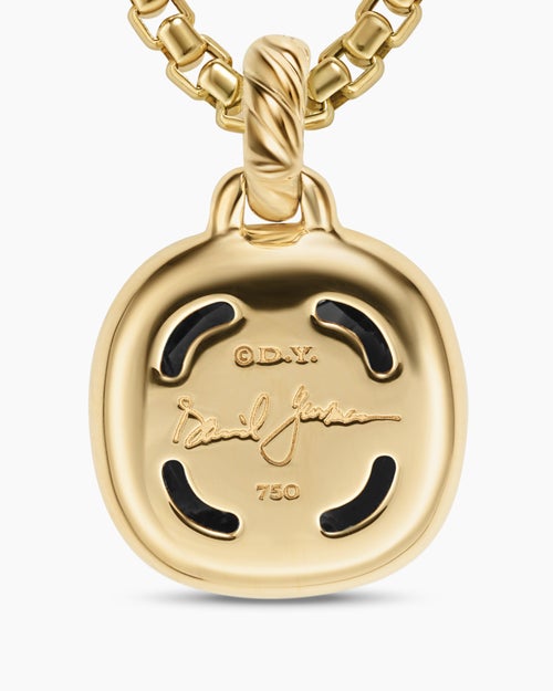 Womens Albion® Pendant in 18K Yellow Gold with Black Onyx and Diamonds, 11mm