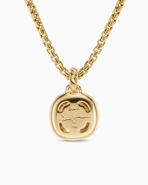 Womens Albion® Pendant in 18K Yellow Gold with Citrine and Diamonds, 11mm
