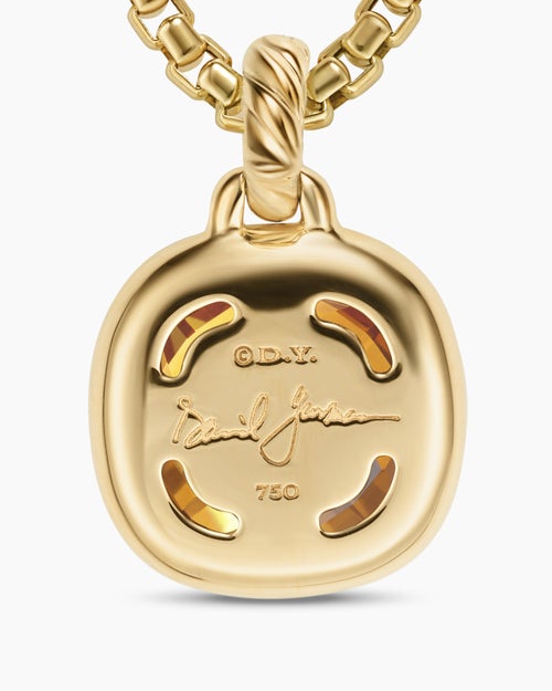 Womens Albion® Pendant in 18K Yellow Gold with Citrine and Diamonds, 11mm