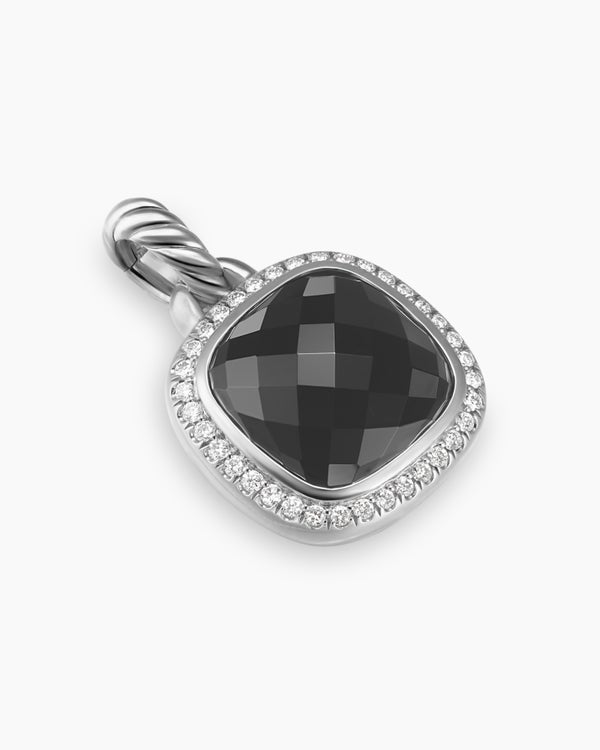 Albion® Pendant in Sterling Silver with Black Onyx and Diamonds, 11mm