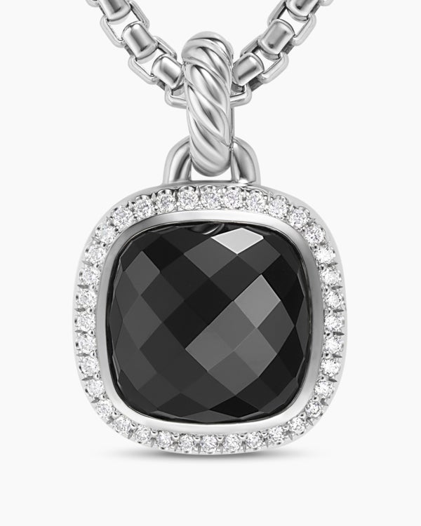 Albion® Pendant in Sterling Silver with Black Onyx and Diamonds, 11mm