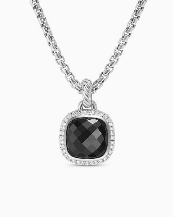 Albion® Pendant in Sterling Silver with Black Onyx and Diamonds, 11mm