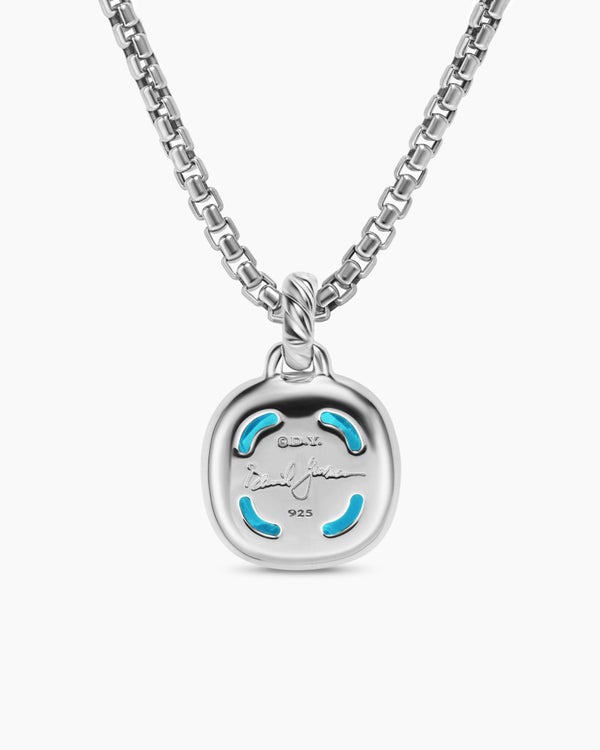 Albion® Pendant in Sterling Silver with Blue Topaz and Diamonds, 11mm