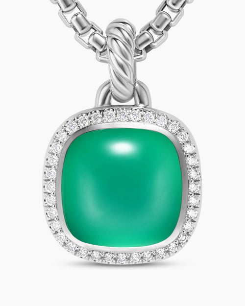 Womens Albion® Pendant in Sterling Silver with Lagoon Orchid and Diamonds, 11mm