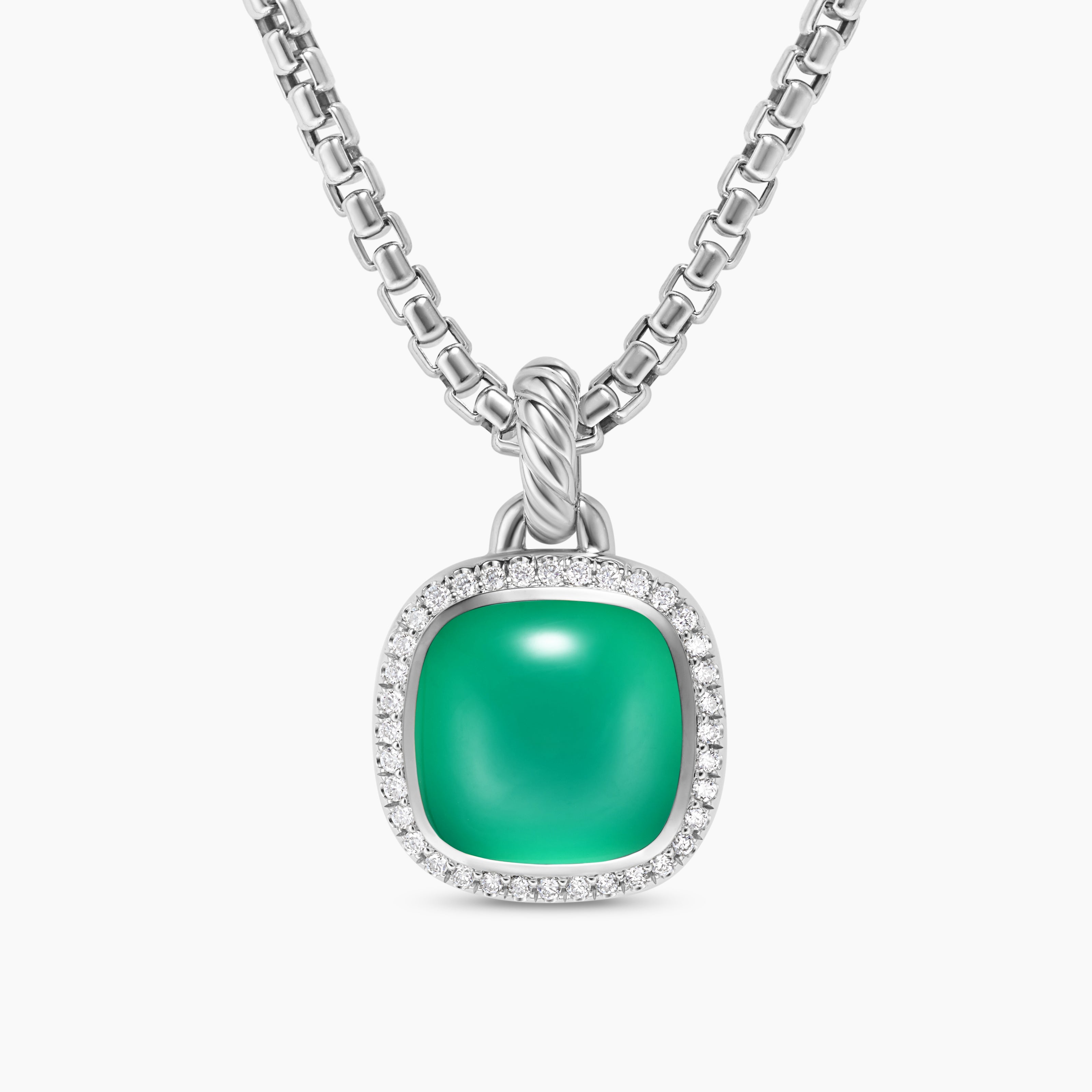 Womens Albion&reg; Pendant in Sterling Silver with Lagoon Orchid and Diamonds, 11mm