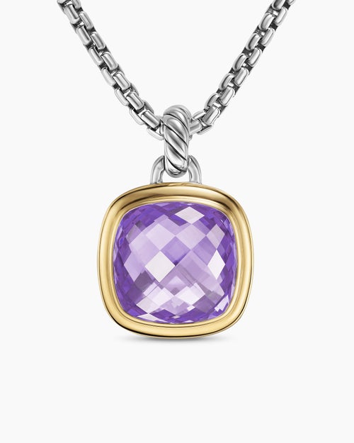 Womens Albion® Pendant in Sterling Silver with 18K Yellow Gold and Amethyst, 15mm