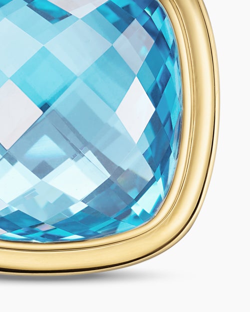Womens Albion® Pendant in Sterling Silver with 18K Yellow Gold and Blue Topaz, 15mm