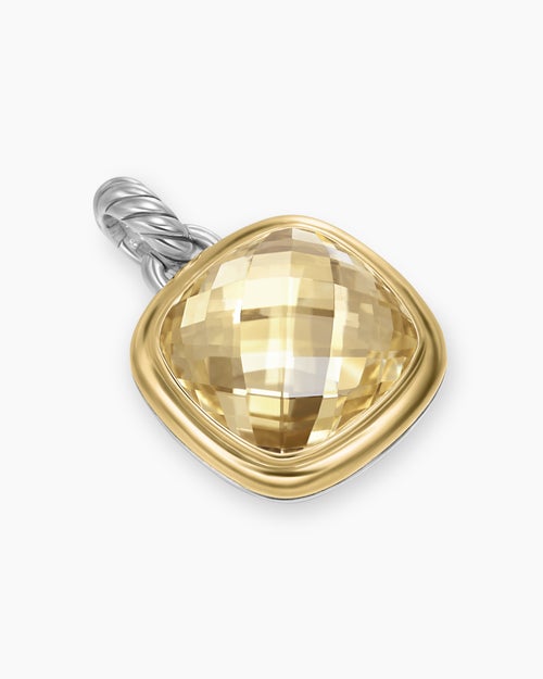 Womens Albion® Pendant in Sterling Silver with 18K Yellow Gold and Champagne Citrine, 15mm