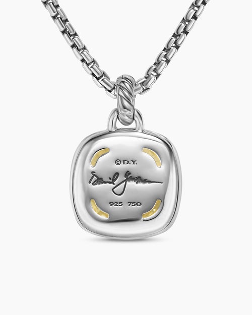 Womens Albion® Pendant in Sterling Silver with 18K Yellow Gold and Champagne Citrine, 15mm