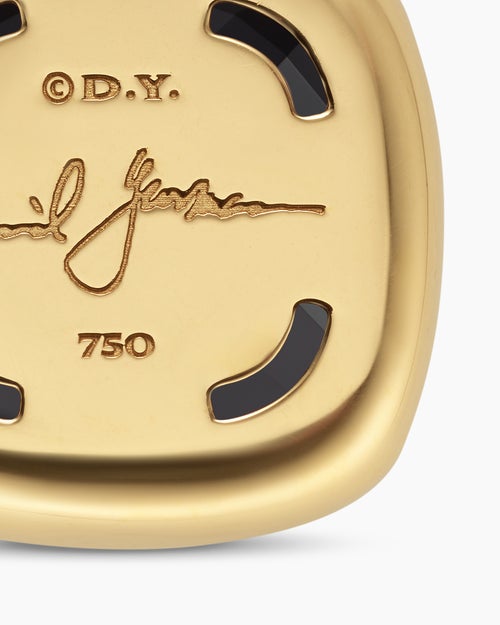 Womens Albion® Pendant in 18K Yellow Gold with Black Onyx and Diamonds, 15mm