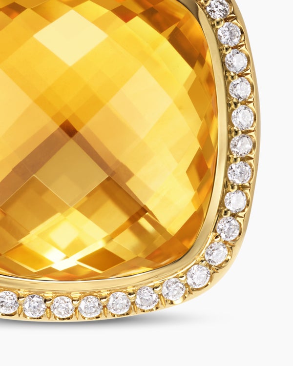 Albion® Pendant in 18K Yellow Gold with Citrine and Diamonds, 15mm