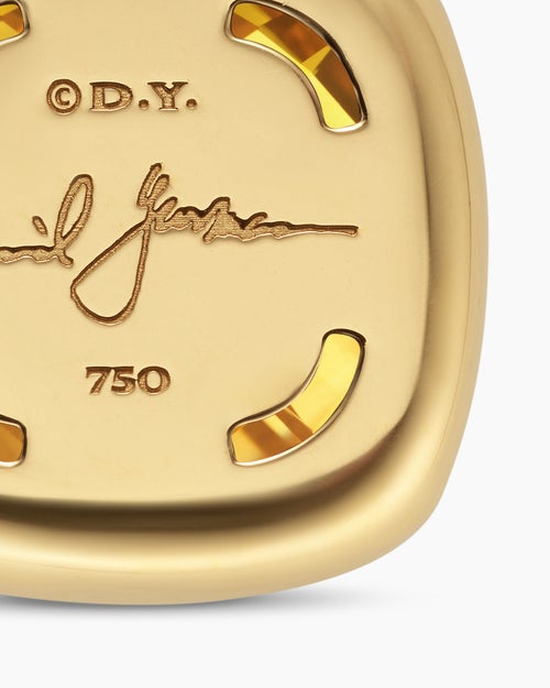 Womens Albion® Pendant in 18K Yellow Gold with Citrine and Diamonds, 15mm