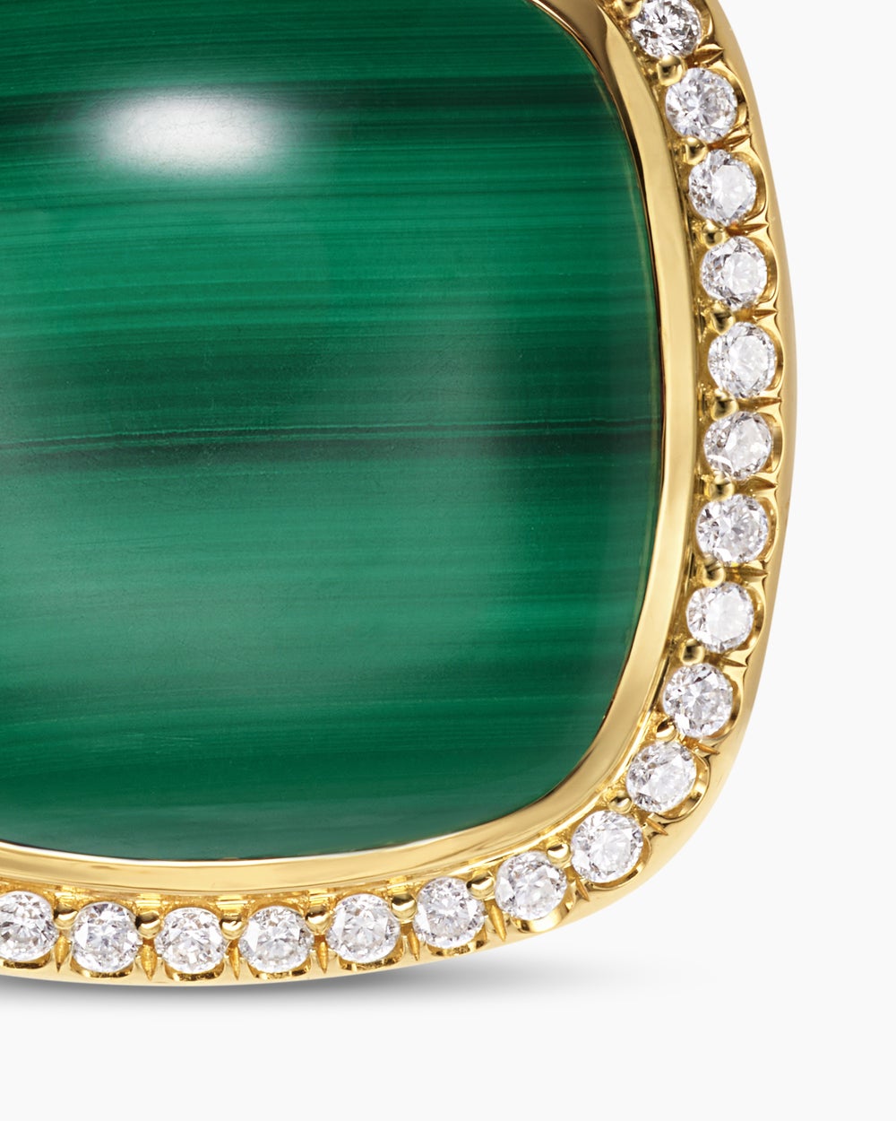Womens Albion® Pendant in 18K Yellow Gold with Malachite and Diamonds, 15mm