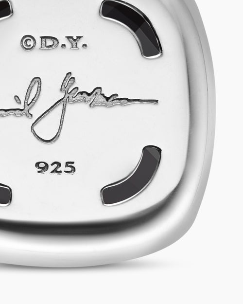 Womens Albion® Pendant in Sterling Silver with Black Onyx and Diamonds, 15mm