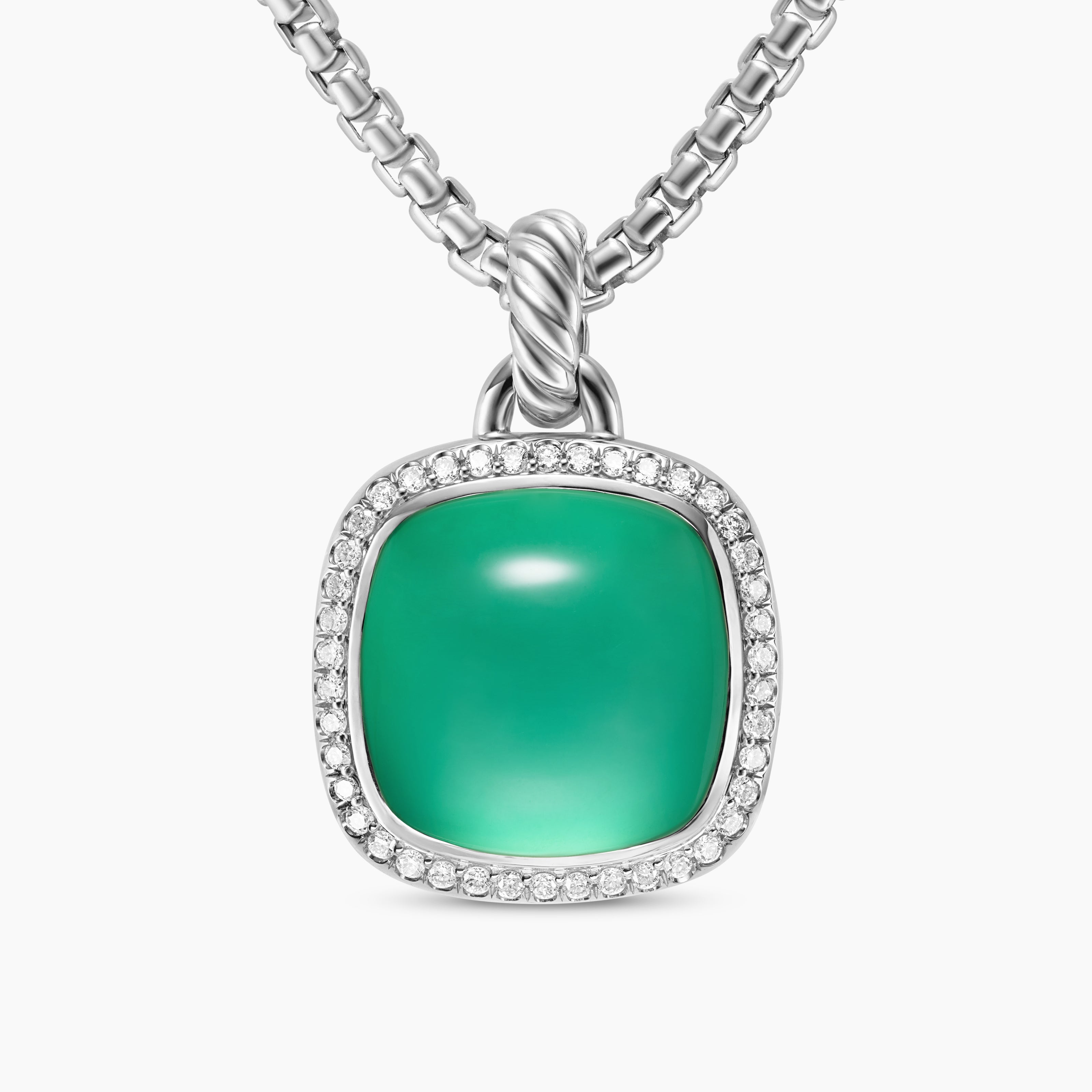 Womens Albion&reg; Pendant in Sterling Silver with Lagoon Orchid and Diamonds, 15mm