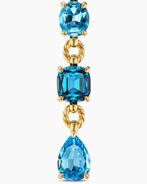 Womens Marbella Y Pendant in 18K Yellow Gold with Blue Topaz and Hampton Blue Topaz, 57.8mm