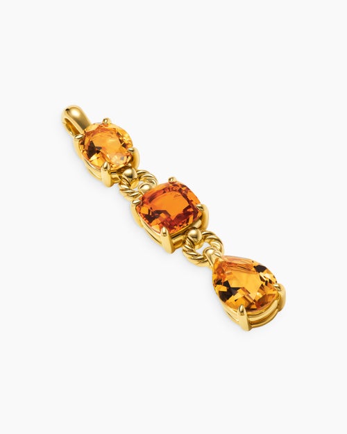 Womens Marbella Y Pendant in 18K Yellow Gold with Citrine and Madeira Citrine, 57.8mm