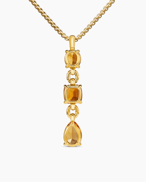Womens Marbella Y Pendant in 18K Yellow Gold with Citrine and Madeira Citrine, 57.8mm