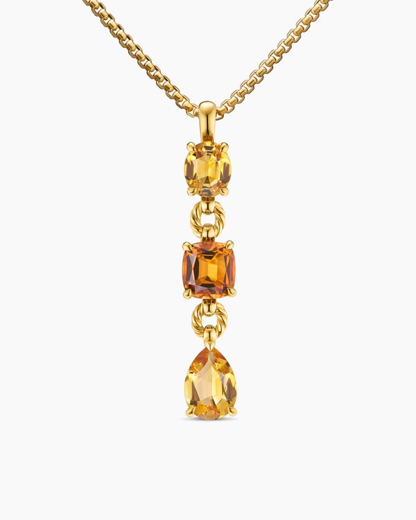 Marbella Y Pendant in 18K Yellow Gold with Citrine and Madeira Citrine, 57.8mm