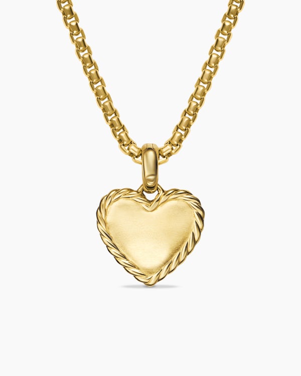 Pavé Heart Amulet in 18K Yellow Gold with Diamonds, 15.6mm